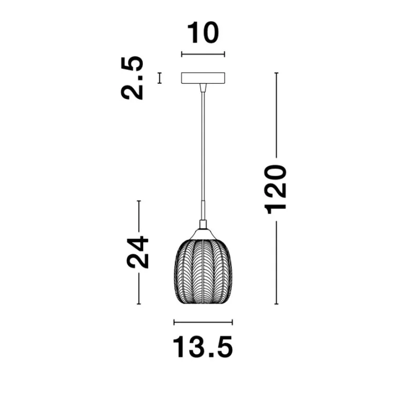 Pendul VARIO Nova Luce Modern, E27, 9191541, Grecia
