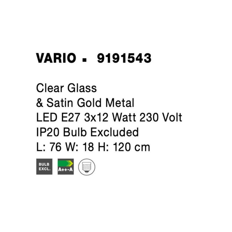 Suspensie VARIO Nova Luce Modern, E27, 9191543, Grecia