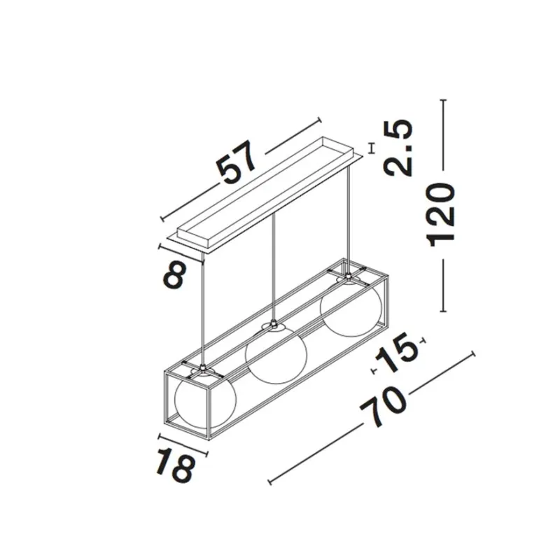 Suspensie JULIET Nova Luce Modern, E14, 9206402, Grecia