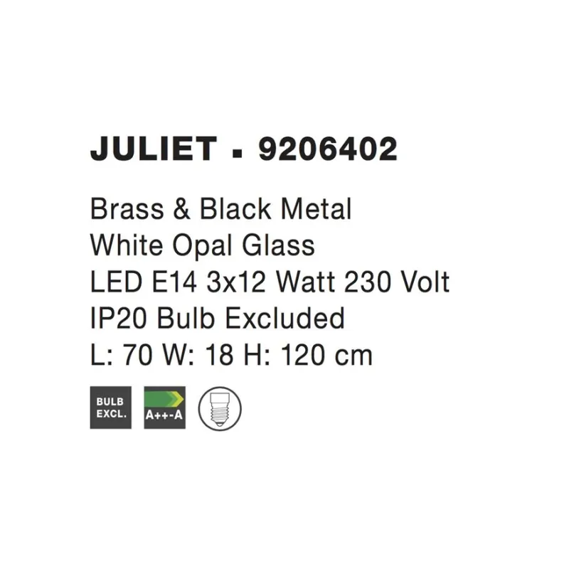 Suspensie JULIET Nova Luce Modern, E14, 9206402, Grecia