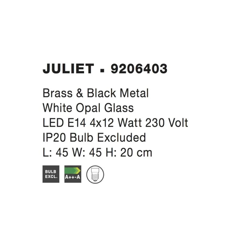 Lustra Plafon JULIET Nova Luce Modern, E14, 9206403, Grecia