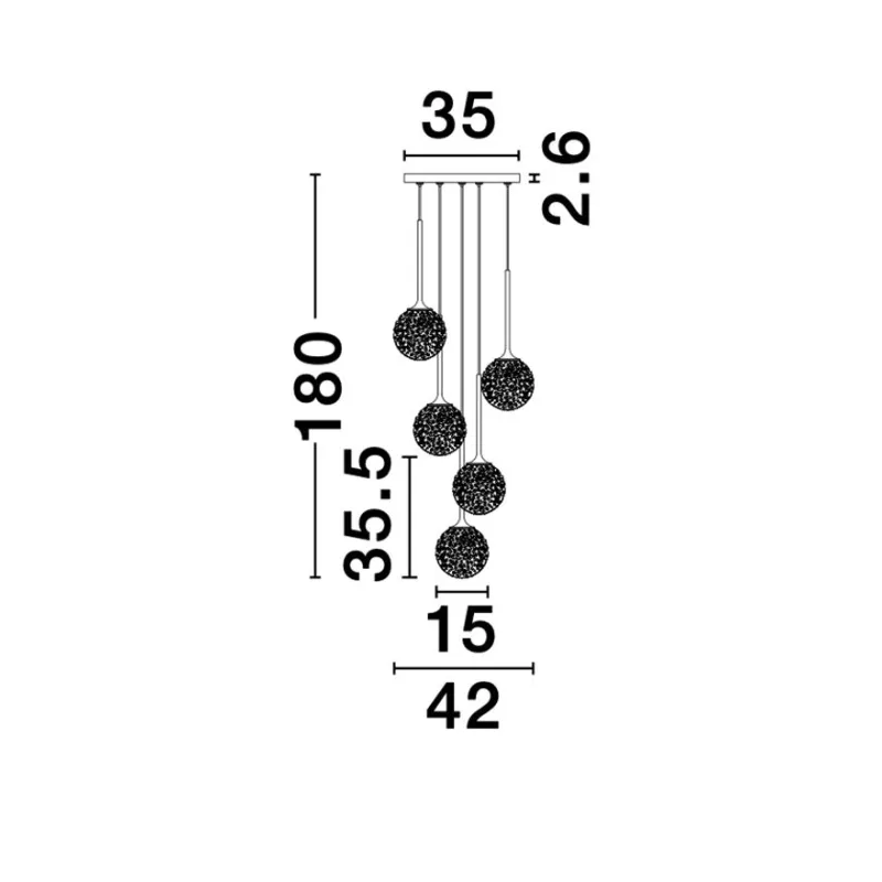 Suspensie MIRANO Nova Luce Modern, G9, 9260212, Grecia