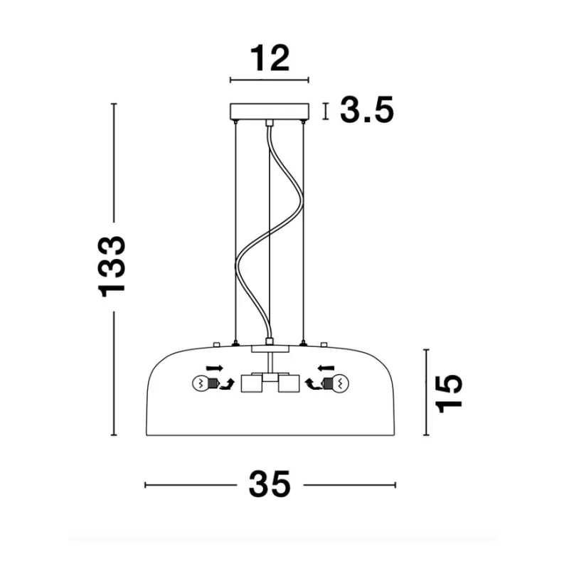 Suspensie PERLETO Nova Luce Modern, E27, 926812, Grecia