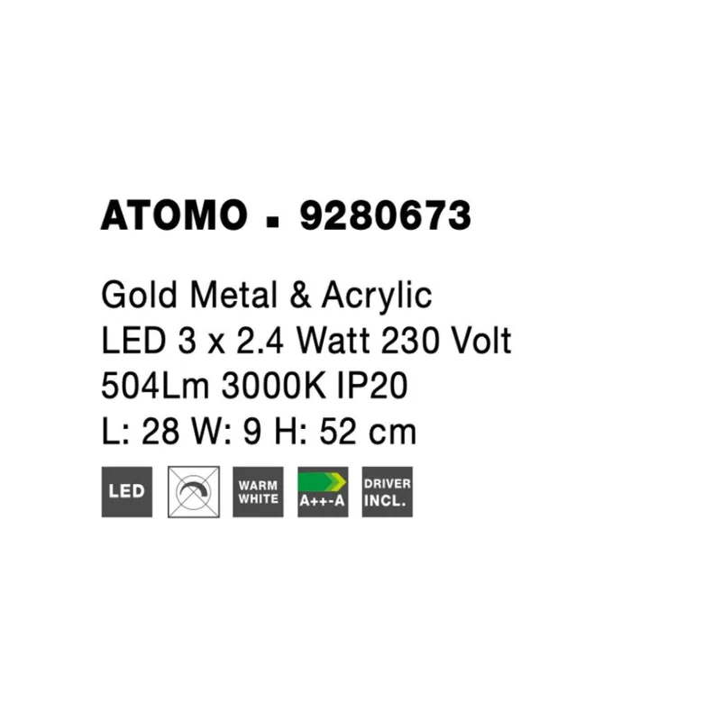 Veioza ATOMO Nova Luce Modern, Led, 9280673, Grecia