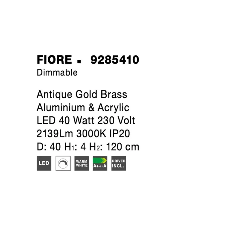 Suspensie FIORE Nova Luce Modern, Led, 9285410, Grecia