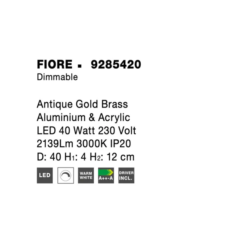 Plafoniera FIORE Nova Luce Modern, Led, 9285420, Grecia
