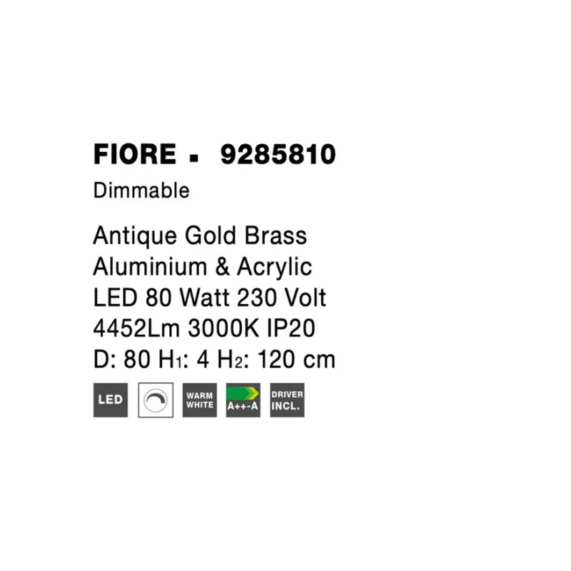 Suspensie FIORE Nova Luce Modern, Led, 9285810, Grecia