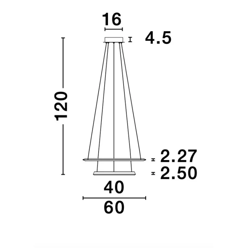Suspensie NETUNO Nova Luce Modern, Led, 9312837, Grecia