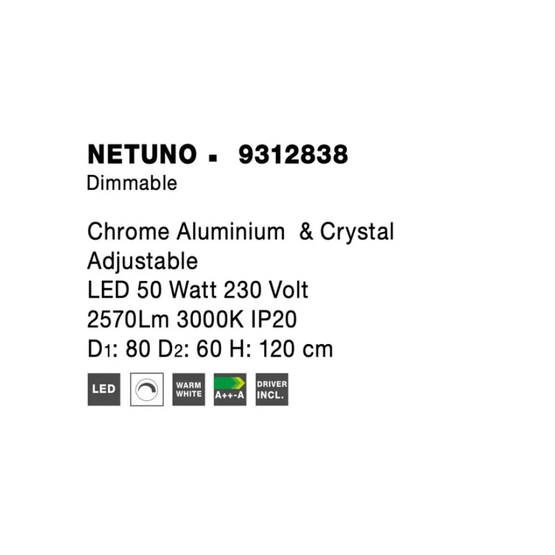 Suspensie NETUNO Nova Luce Modern, Led, 9312838, Grecia