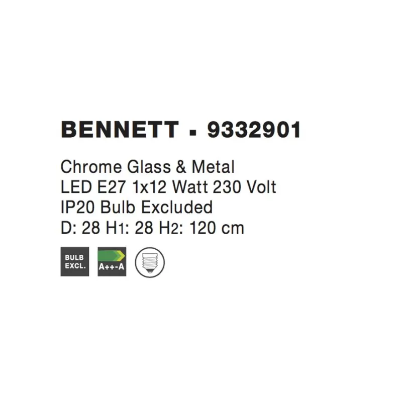 Pendul BENNETT Nova Luce Modern, E27, 9332901, Grecia