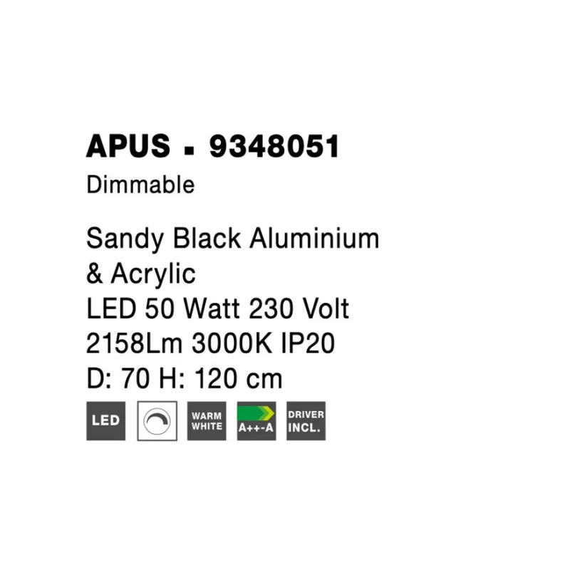 Suspensie APUS Nova Luce Modern, Led, 9348051, Grecia