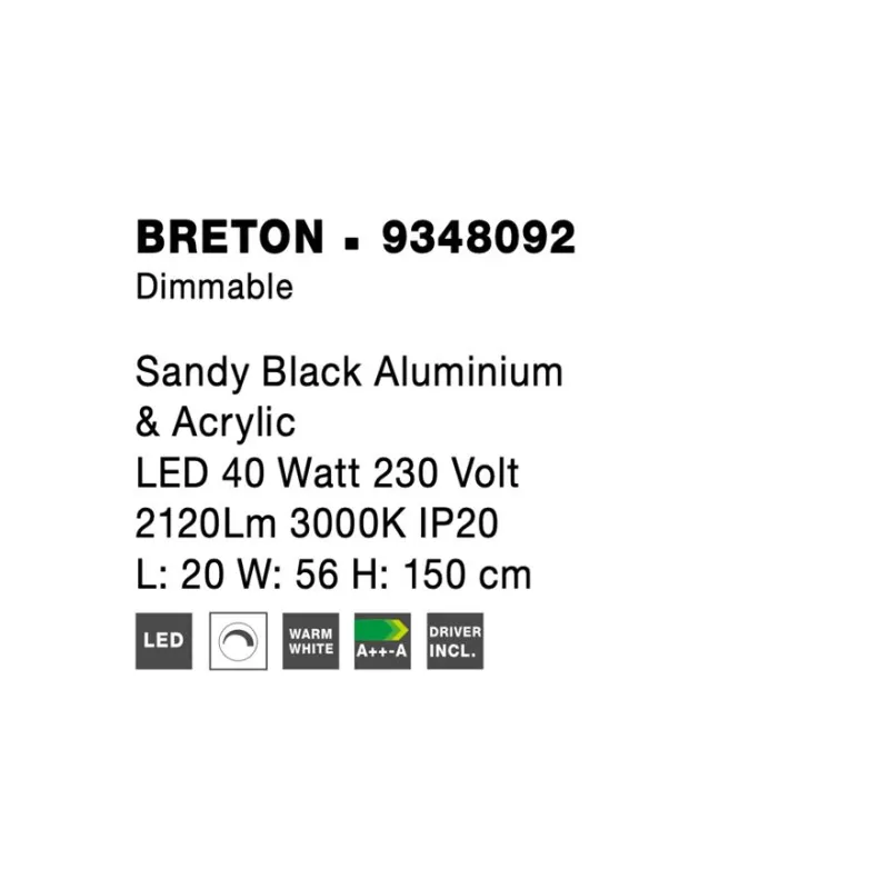 Lampadar Tehnic BRETON Nova Luce Modern, Led, 9348092, Grecia