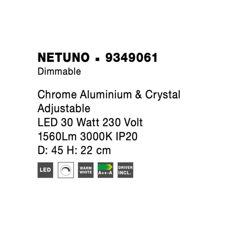 Lustra Plafon NETUNO Nova Luce Modern, Led, 9349061, Grecia