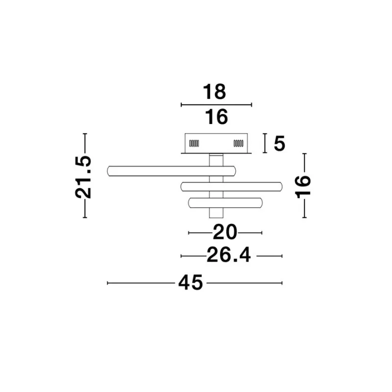 Lustra Plafon EMIL Nova Luce Modern, Led, 9349062, Grecia