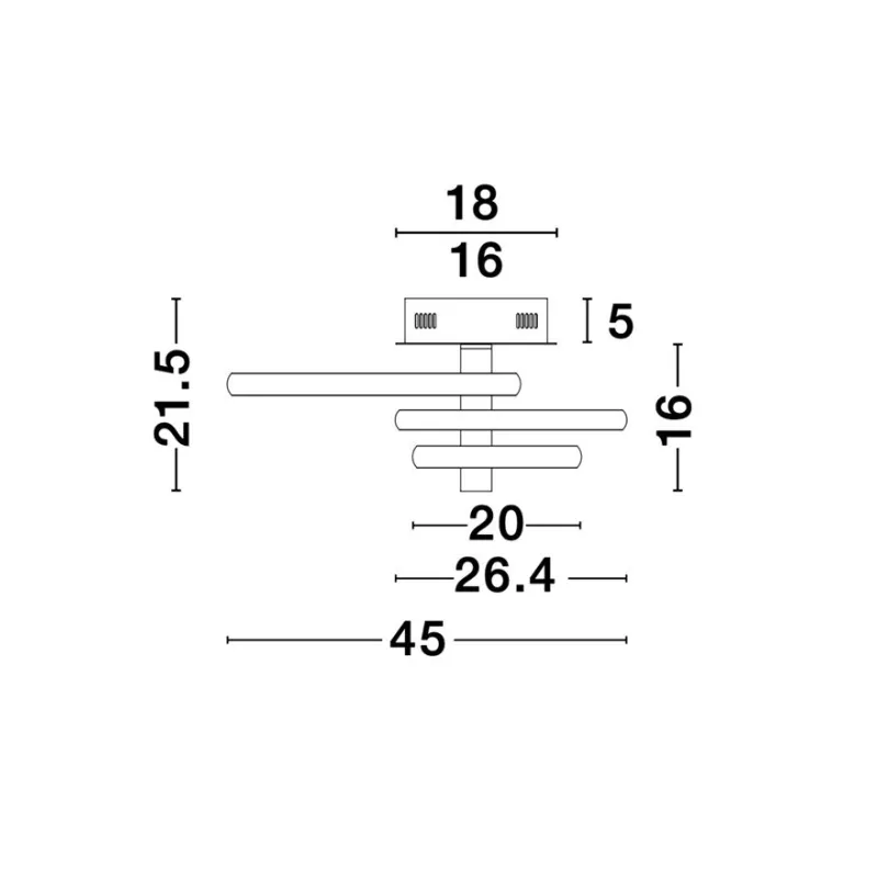 Lustra Plafon EMIL Nova Luce Modern, Led, 9349063, Grecia