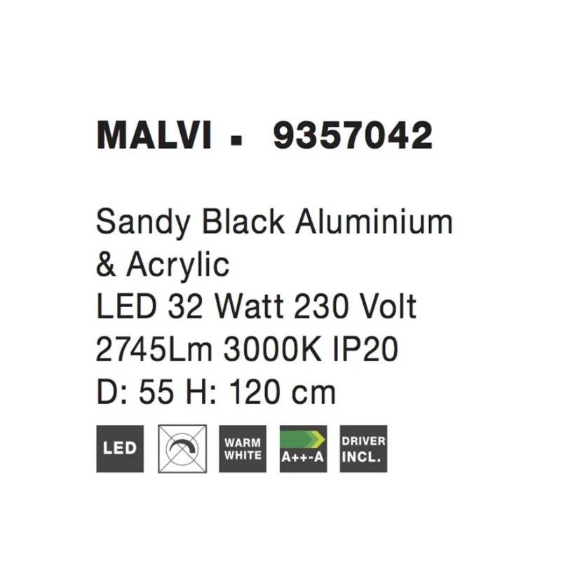 Suspensie MALVI Nova Luce Modern, Led, 9357042, Grecia