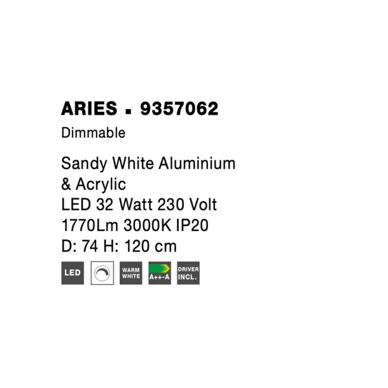 Suspensie ARIES Nova Luce Modern, Led, 9357062, Grecia