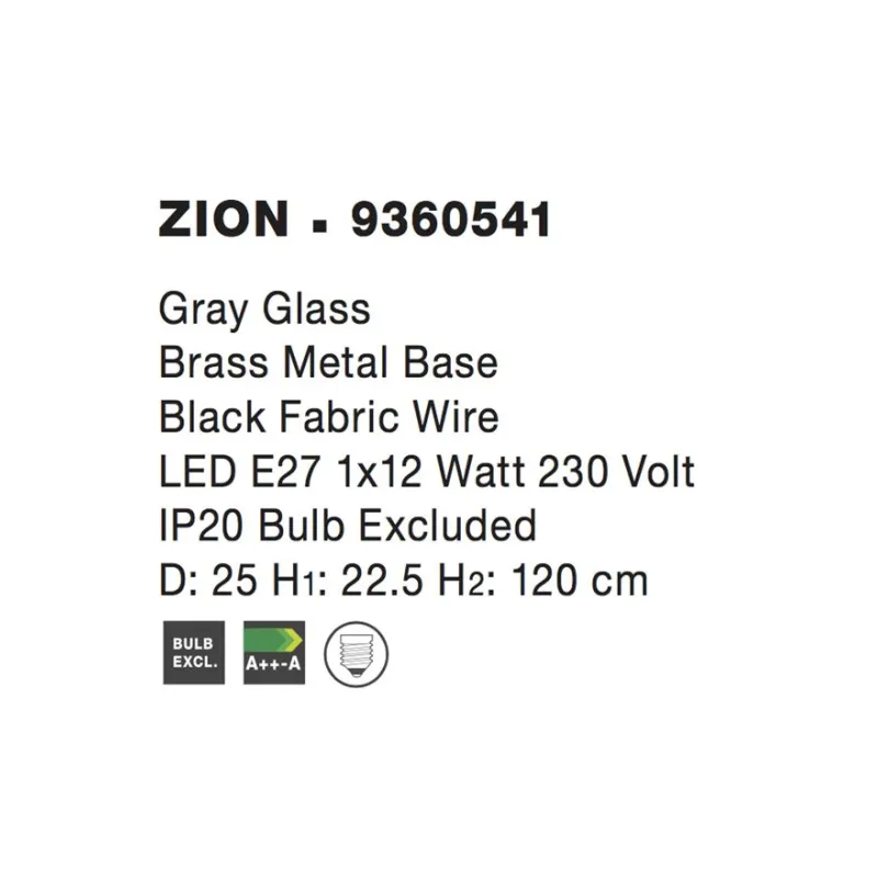 Pendul ZION Nova Luce Modern, E27, 9360541, Grecia