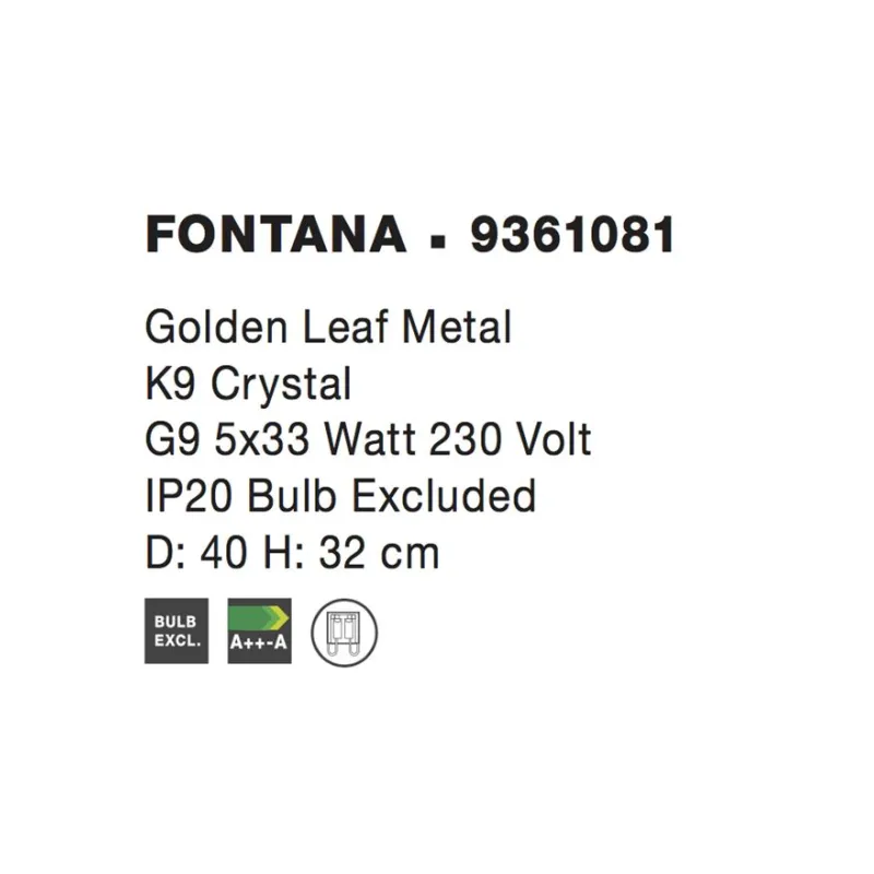 Lustra Plafon FONTANA Nova Luce Elegant, G9, 9361081, Grecia