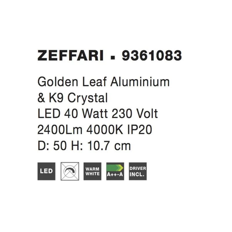 Lustra Plafon ZEFFARI Nova Luce Elegant, Led, 9361083, Grecia