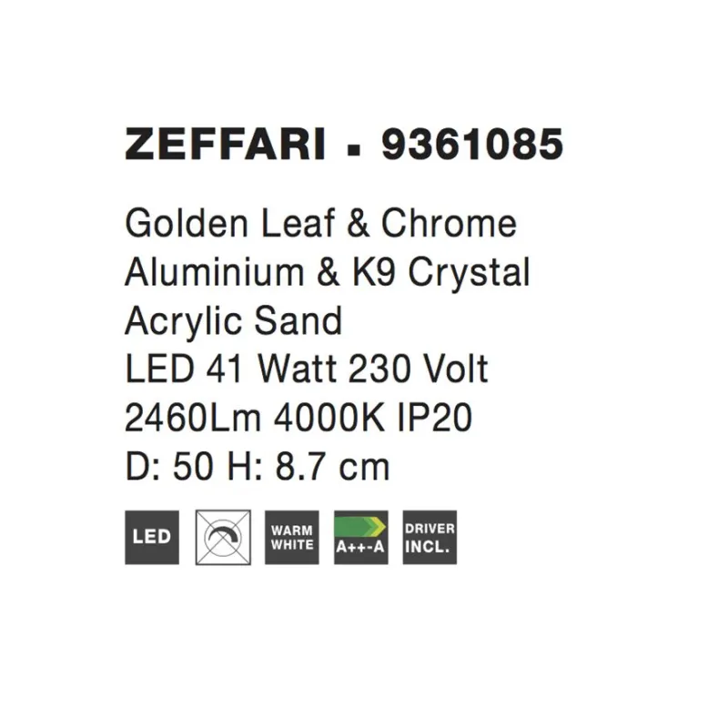 Lustra Plafon ZEFFARI Nova Luce Elegant, Led, 9361085, Grecia