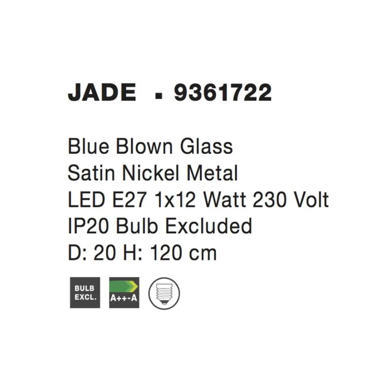 Pendul JADE Nova Luce Modern, E27, 9361722, Grecia