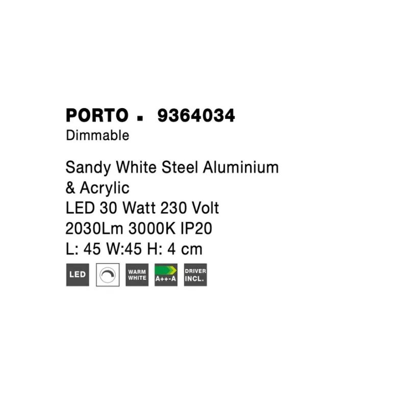 Lustra Plafon PORTO Nova Luce Modern, Led, 9364034, Grecia