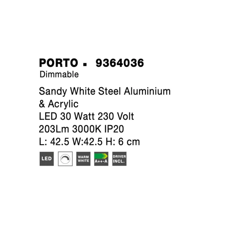 Lustra Plafon PORTO Nova Luce Modern, Led, 9364036, Grecia