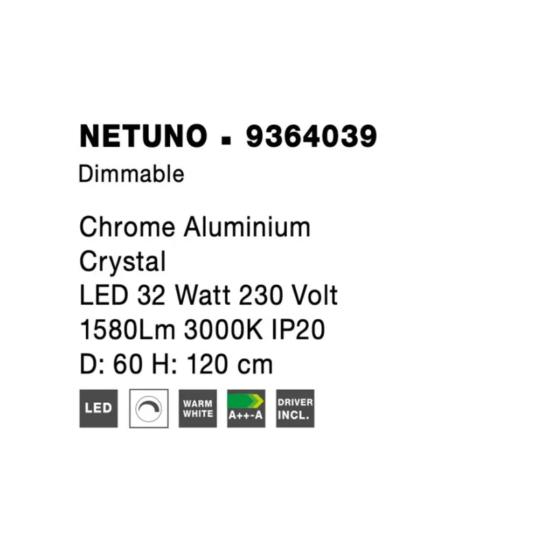 Suspensie NETUNO Nova Luce Modern, Led, 9364039, Grecia