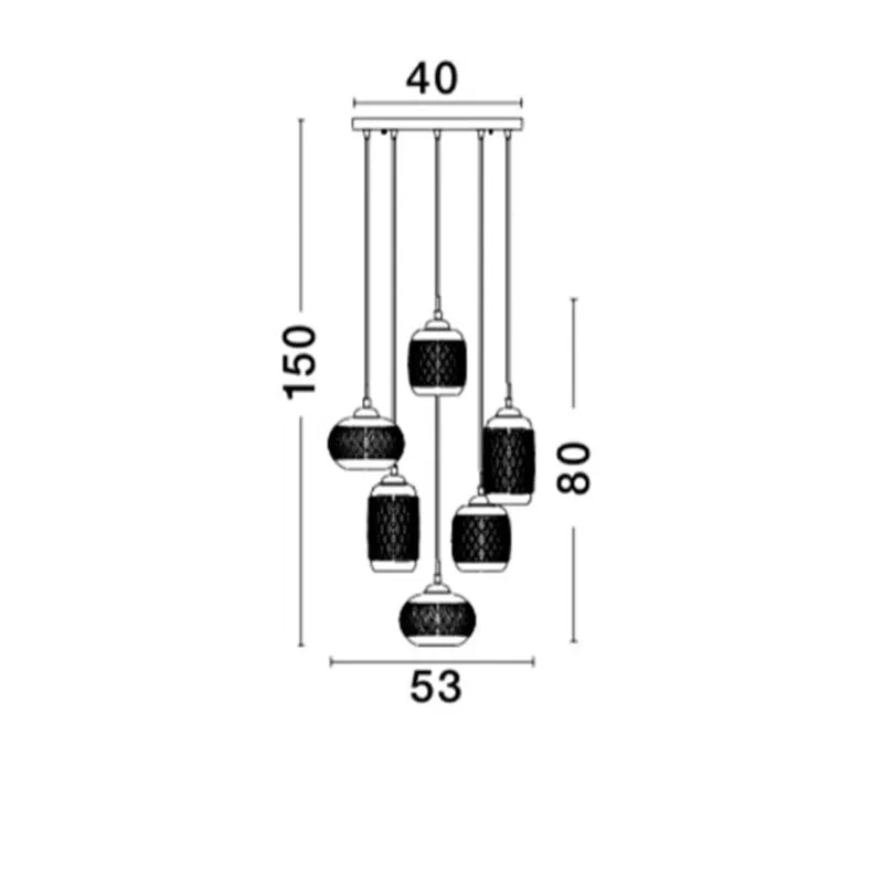 Suspensie DEVON Nova Luce Modern, E14, 938220, Grecia
