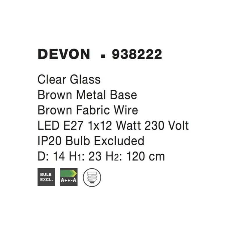 Pendul DEVON Nova Luce Modern, E14, 938222, Grecia