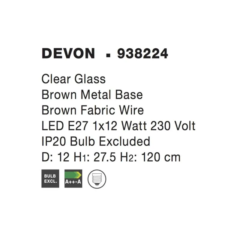 Pendul DEVON Nova Luce Modern, E14, 938224, Grecia