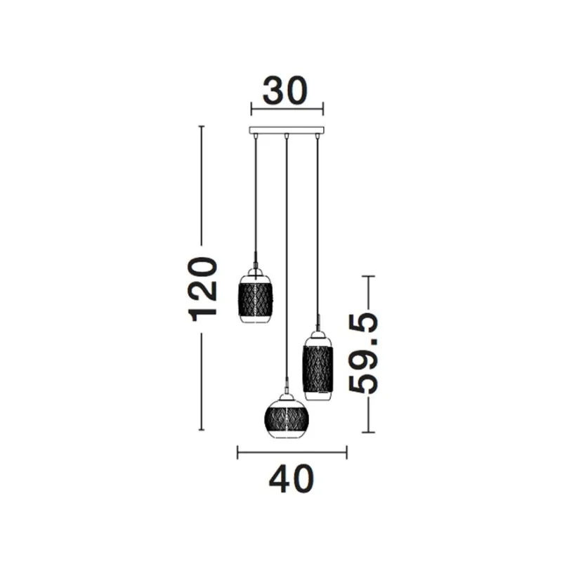 Suspensie DEVON Nova Luce Modern, E14, 938228, Grecia