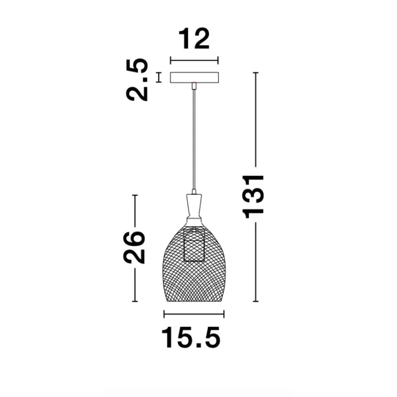 Pendul NEVA Nova Luce Modern, E27, 9402459, Grecia