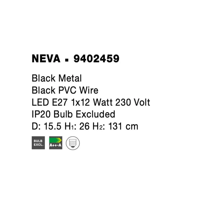 Pendul NEVA Nova Luce Modern, E27, 9402459, Grecia