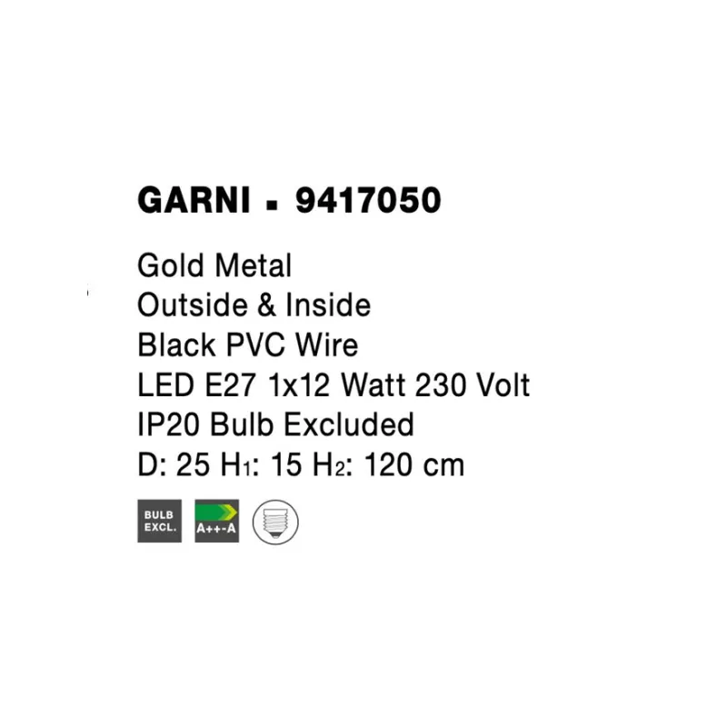 Pendul GARNI Nova Luce Modern, E27, 9417050, Grecia