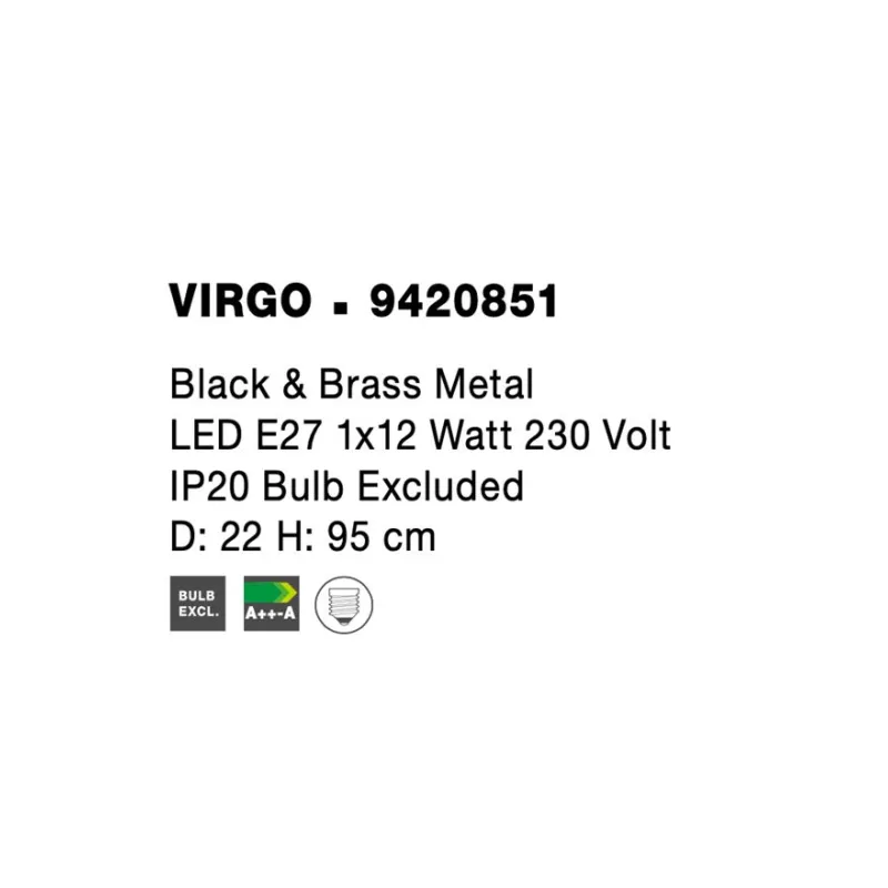 Pendul VIRGO Nova Luce Modern, E27, 9420851, Grecia