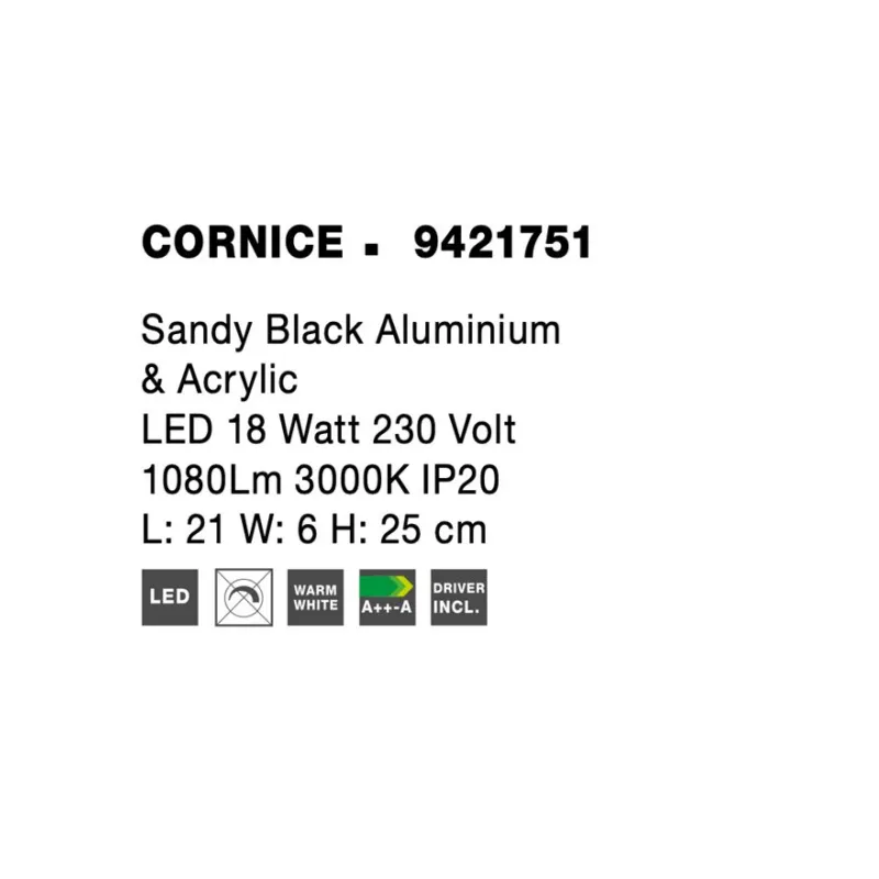 Aplica CORNICE Nova Luce Modern, Led, 9421751, Grecia