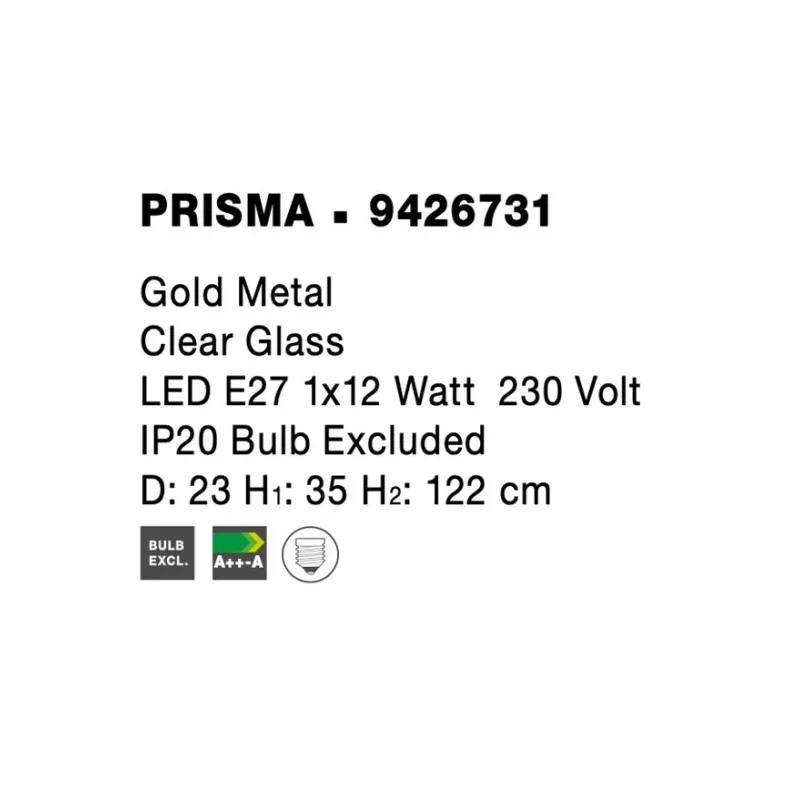 Pendul PRISMA Nova Luce Modern, E27, 9426731, Grecia