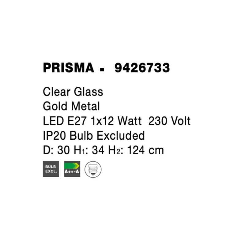 Pendul PRISMA Nova Luce Modern, E27, 9426733, Grecia