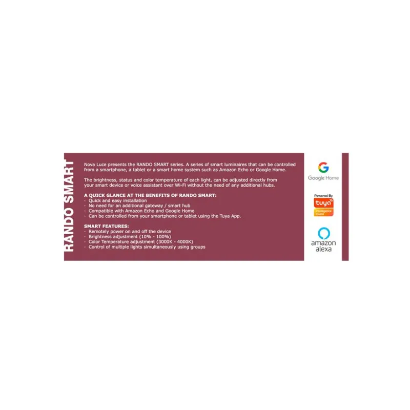 Suspensie RANDO SMART Nova Luce Modern, Led, 9453043, Grecia