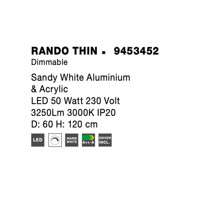 Suspensie RANDO THIN Nova Luce Modern, Led, 9453452, Grecia