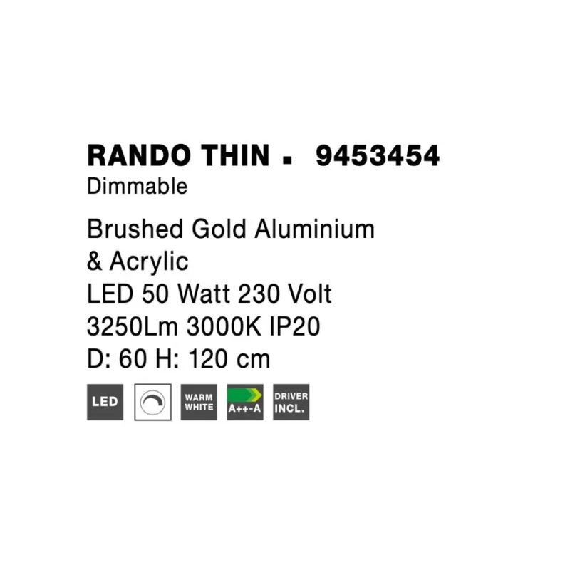 Suspensie RANDO THIN Nova Luce Modern, Led, 9453454, Grecia