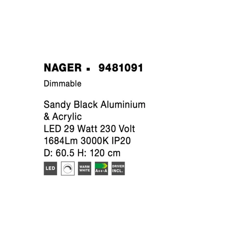 Suspensie NAGER Nova Luce Modern, Led, 9481091, Grecia