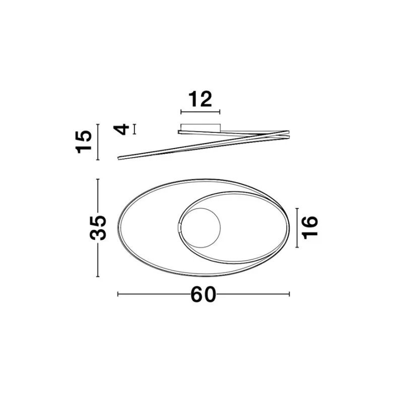 Plafoniera VIAREGGIO Nova Luce Modern, Led, 9500710, Grecia