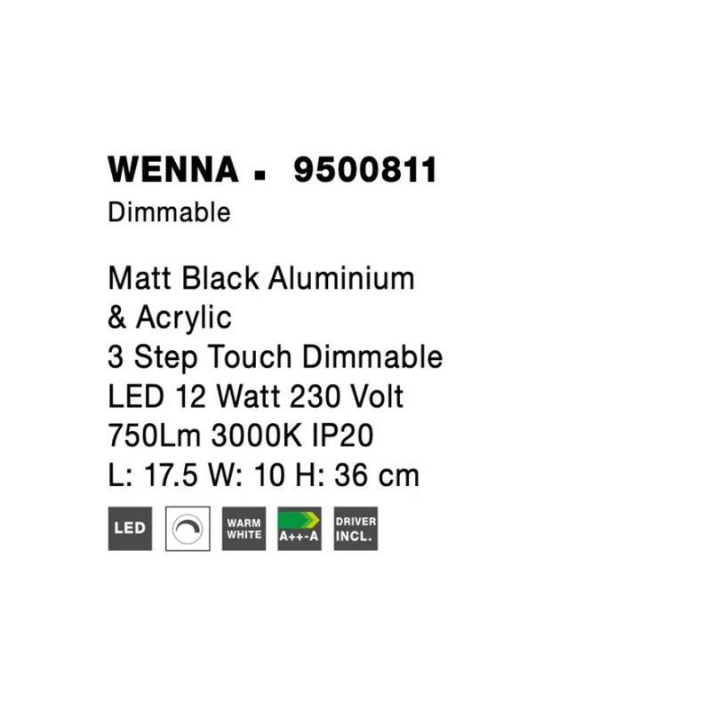 Veioza CORNICE Nova Luce Modern, Led, 9500811, Grecia