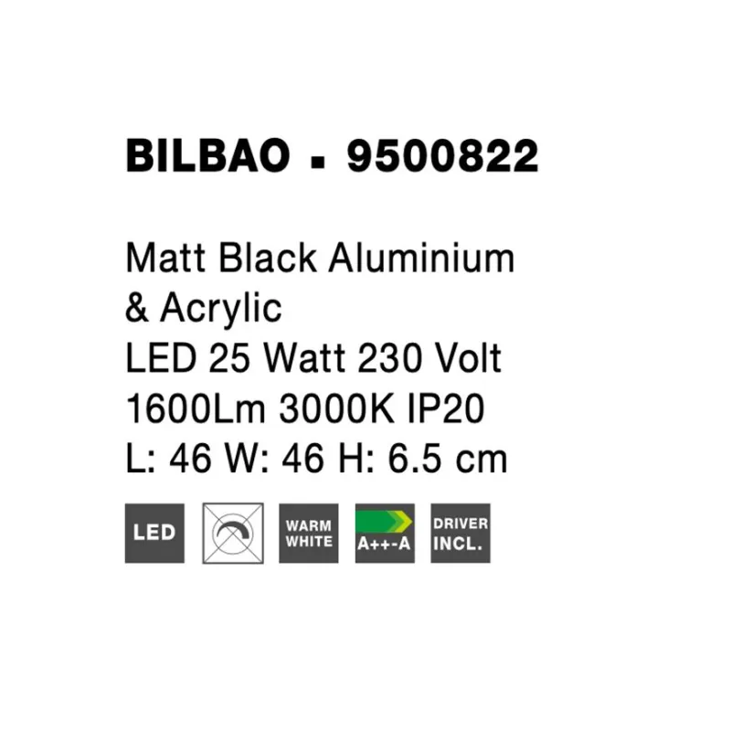 Lustra Plafon BILBAO Nova Luce Modern, Led, 9500822, Grecia