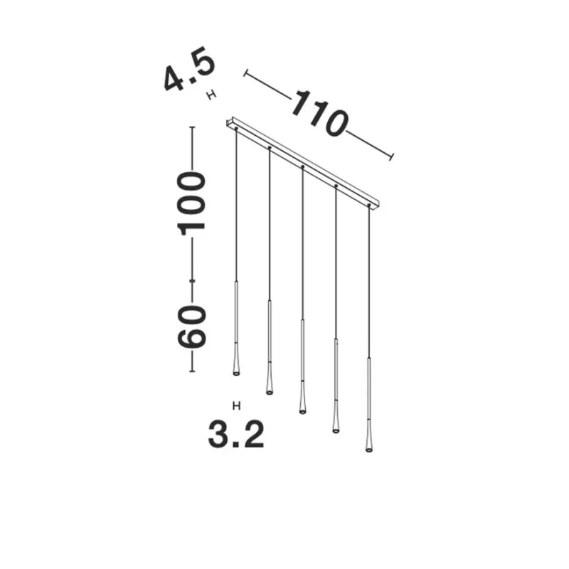Suspensie Tehnica GOCCIO Nova Luce Modern, Led, 9504001, Grecia