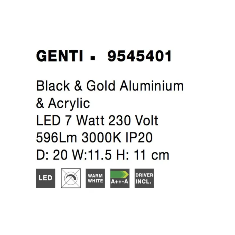 Aplica GENTI Nova Luce Modern, Led, 9545401, Grecia