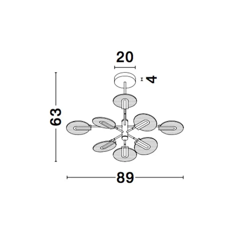 Lustra Plafon GENTI Nova Luce Modern, Led, 9545408, Grecia